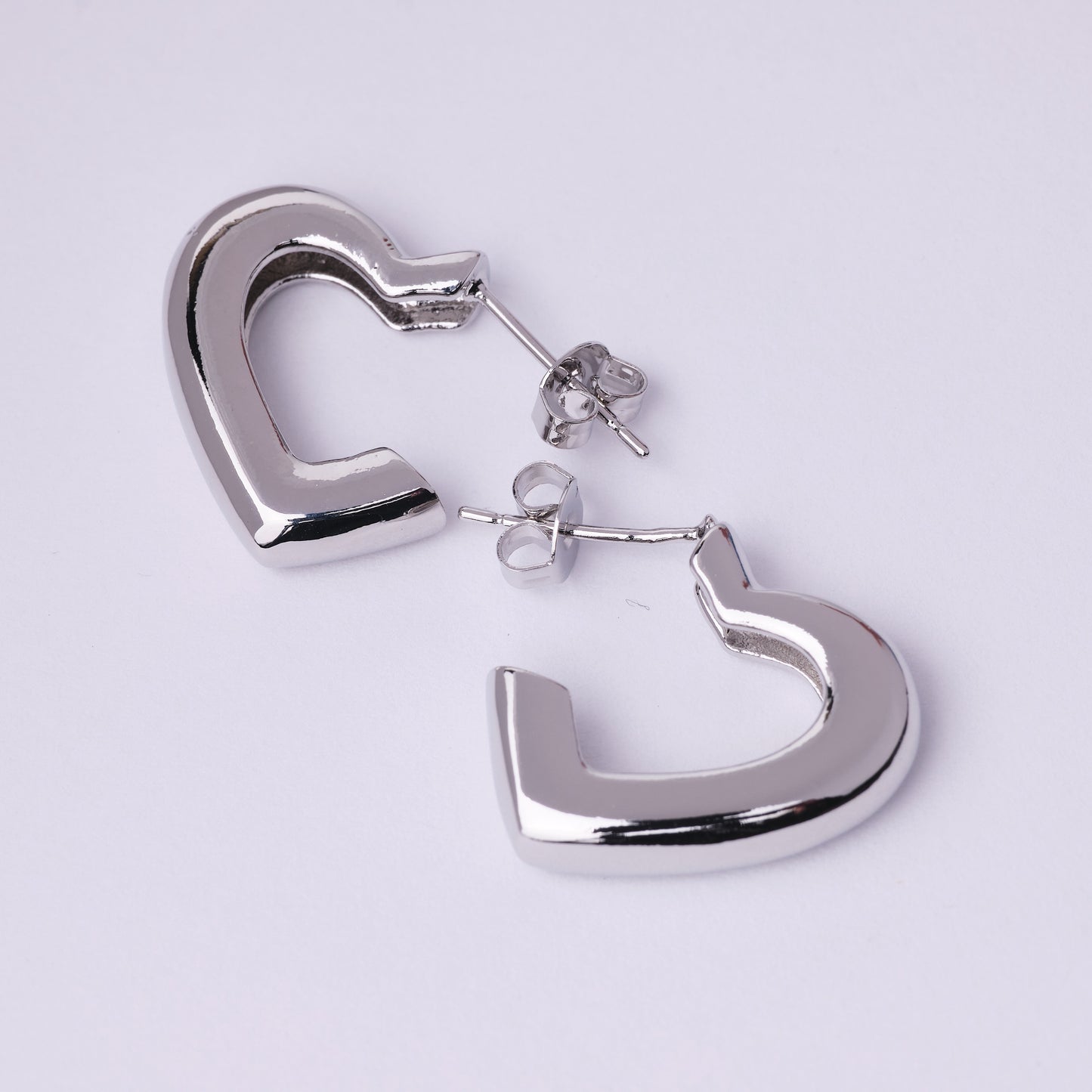Silver Heart Silhouette Earrings