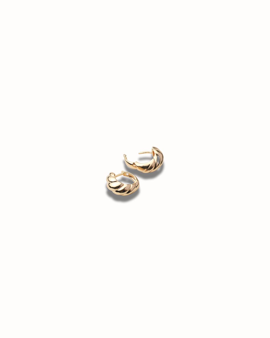 Plain Twisted Gold Hoops